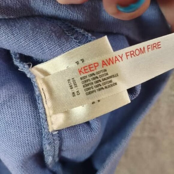 FP Beach Blue Tie Shoulder Dress S Soft 100% Cotton Boho Cottagecore Sundress‎ - Picture 10 of 10